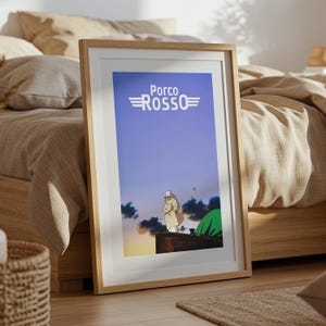 Porco Rosso (1992), Studio Ghibli Ukiyo-e Poster, Anime Art Prints, Vintage Retro Movie Print image 5