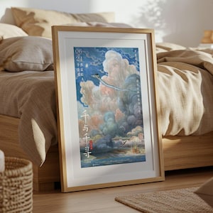 Spirited Away (2001), poster studio Ghibli Ukiyo-e, anime-kunstprints, vintage retrofilmafdruk afbeelding 5