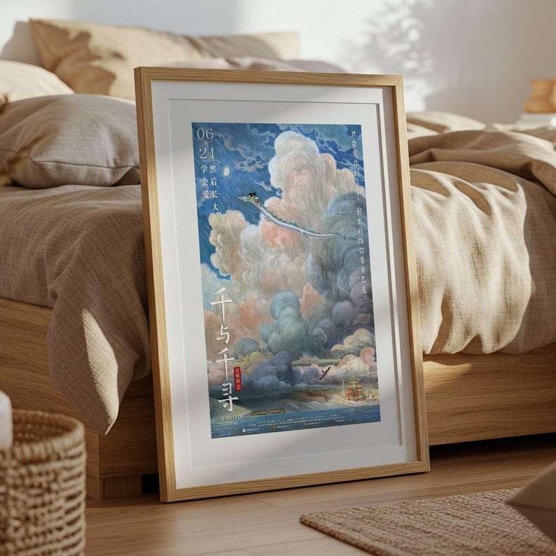 Spirited Away (2001), poster studio Ghibli Ukiyo-e, anime-kunstprints, vintage retrofilmafdruk afbeelding 5