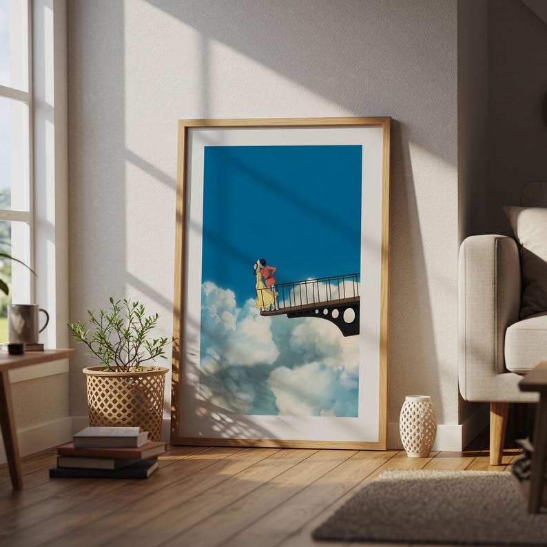 Howl’s Moving Castle (2004), Studio Ghibli Ukiyo-e Poster, Anime Art Prints, Vintage Retro Movie Print image 4