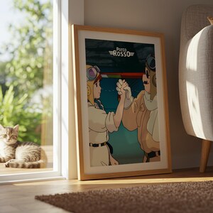 Porco Rosso (1992), Studio Ghibli Ukiyo-e Poster, Anime Art Prints, Vintage Retro Movie Print image 8