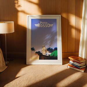 Porco Rosso (1992), Studio Ghibli Ukiyo-e Poster, Anime Art Prints, Vintage Retro Movie Print image 3