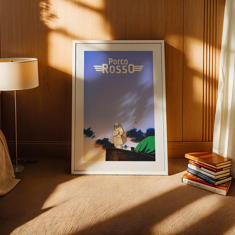 Porco Rosso (1992), Studio Ghibli Ukiyo-e Poster, Anime Art Prints, Vintage Retro Movie Print image 3