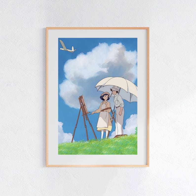 The Wind Rises (2013), Studio Ghibli Ukiyo-e Poster, Anime Art Prints, Vintage Retro Movie Print image 1