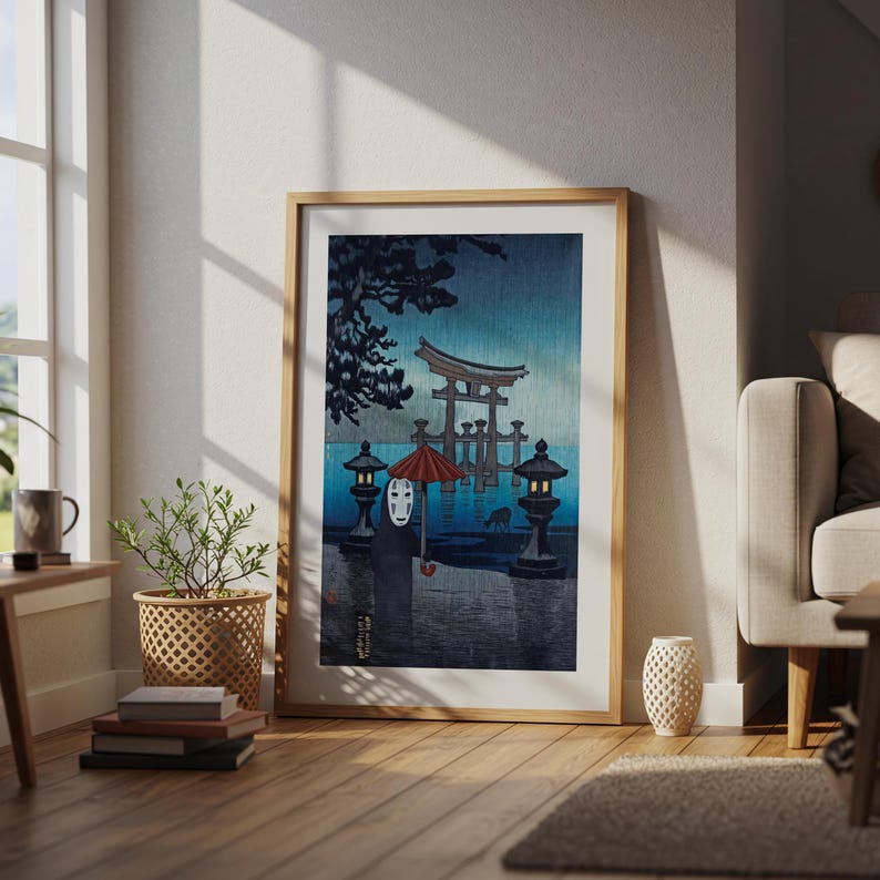 Spirited Away (2001), Studio Ghibli Ukiyo-e Poster, Anime Art Prints, Vintage Retro Movie Print image 4