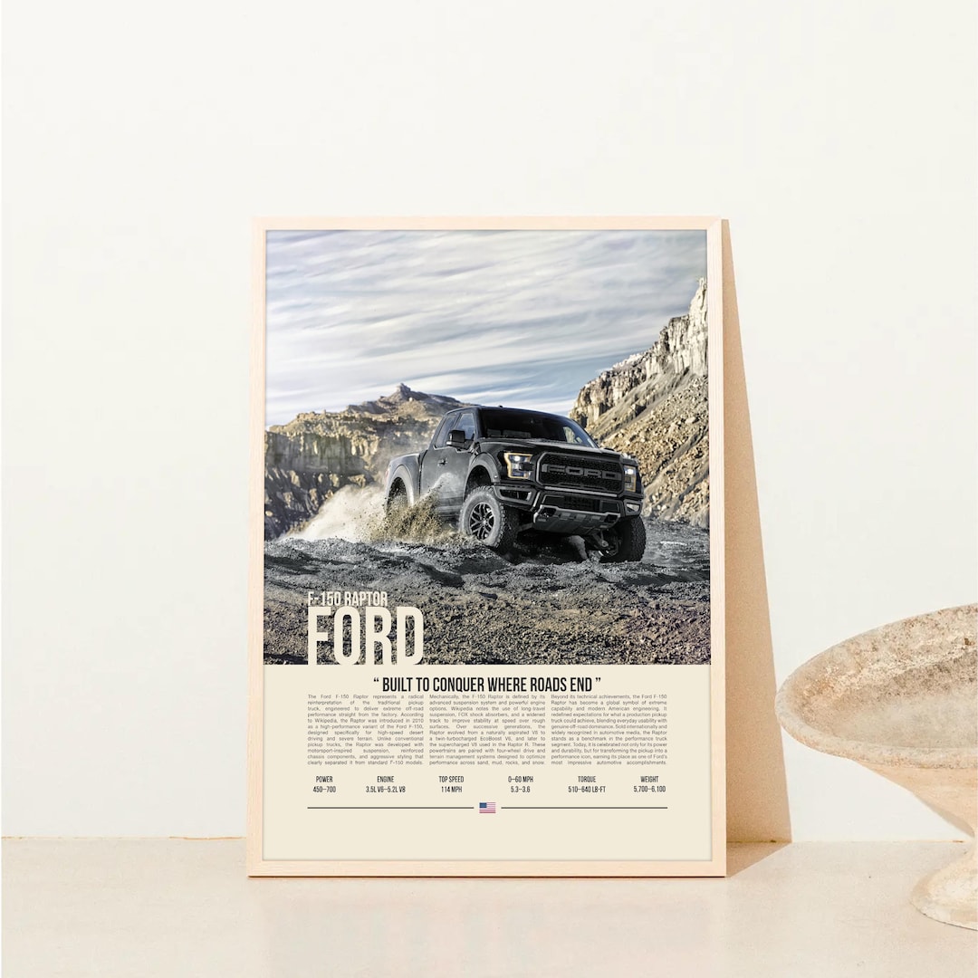 Ford Rapter Poster Ford F-150 Raptor Poster | Sports Car Wall Art | Modern Car Print ...