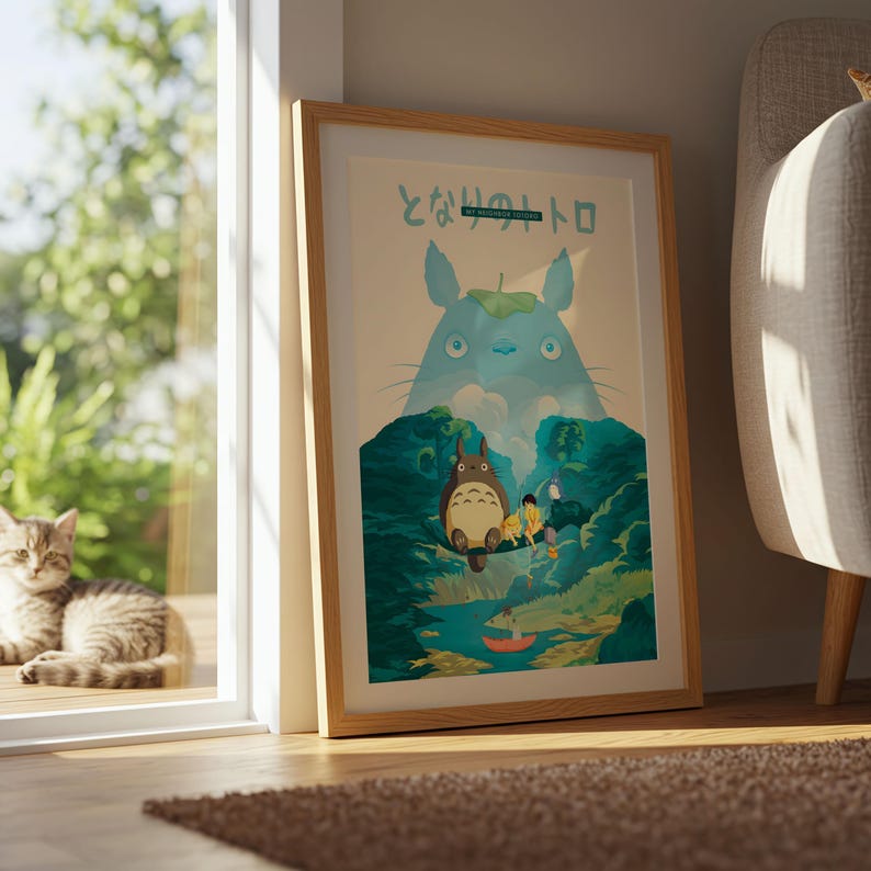 My Neighbor Totoro (1988), Studio Ghibli Ukiyo-e Poster, Anime Art Prints, Vintage Retro Movie Print image 8