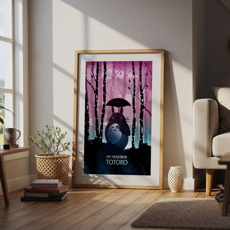 My Neighbor Totoro (1988), Studio Ghibli Ukiyo-e Poster, Anime Art Prints, Vintage Retro Movie Print image 4