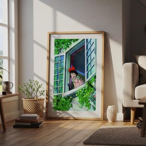 Kiki's Delivery Service , Studio Ghibli Ukiyo-e Poster, Anime Art Prints, Vintage Retro Movie Print image 4
