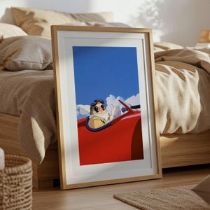 Porco Rosso (1992), Studio Ghibli Ukiyo-e Poster, Anime Art Prints, Vintage Retro Movie Print image 5