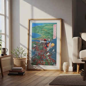 Kiki’s Lieferservice (1989), Studio Ghibli Ukiyo-e Poster, Anime Art Prints, Vintage Retro Film Druck Bild 4