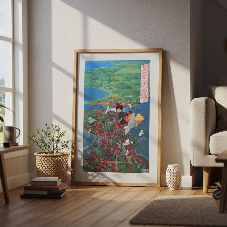 Kiki’s Lieferservice (1989), Studio Ghibli Ukiyo-e Poster, Anime Art Prints, Vintage Retro Film Druck Bild 4