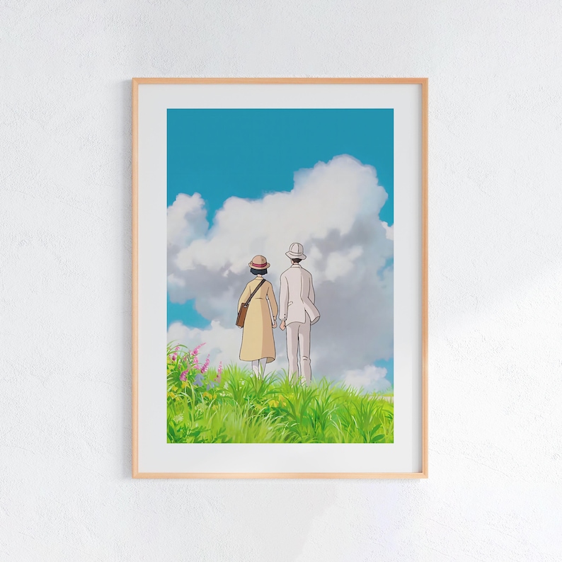 The Wind Rises (2013), Studio Ghibli Ukiyo-e Poster, Anime Art Prints, Vintage Retro Movie Print image 1