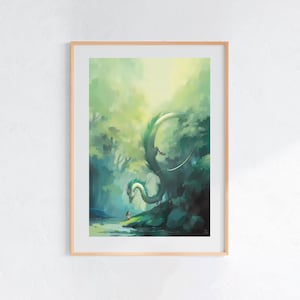 Spirited Away (2001), Studio Ghibli Ukiyo-e Poster, Anime Art Prints, Vintage Retro Movie Print image 1