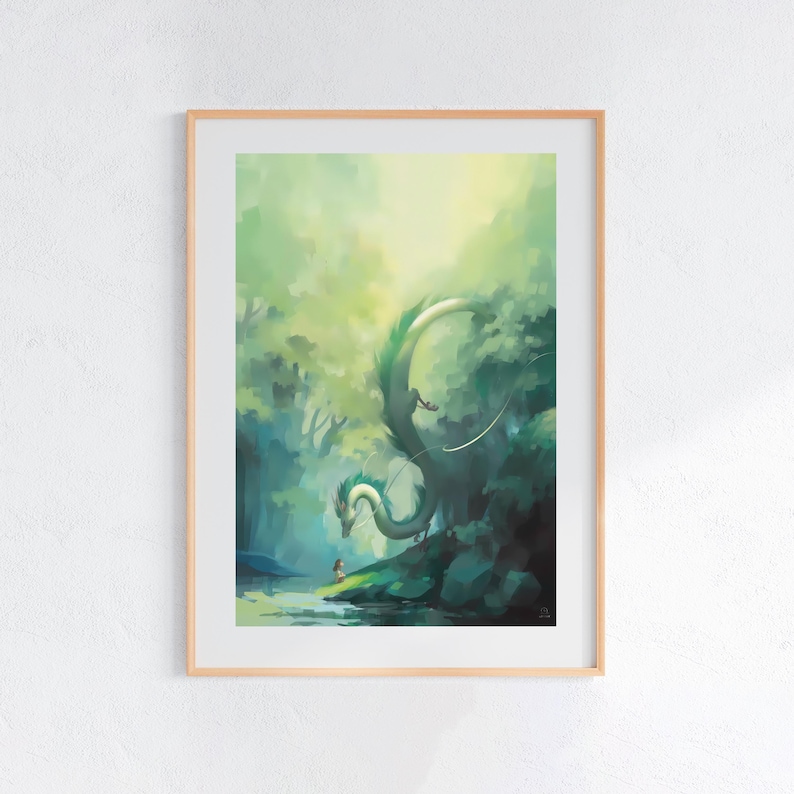 Spirited Away (2001), Studio Ghibli Ukiyo-e Poster, Anime Art Prints, Vintage Retro Movie Print image 1