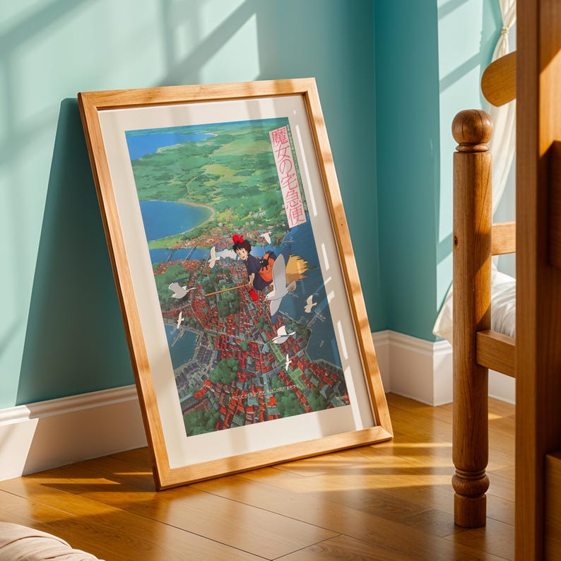 Kiki’s Lieferservice (1989), Studio Ghibli Ukiyo-e Poster, Anime Art Prints, Vintage Retro Film Druck Bild 2