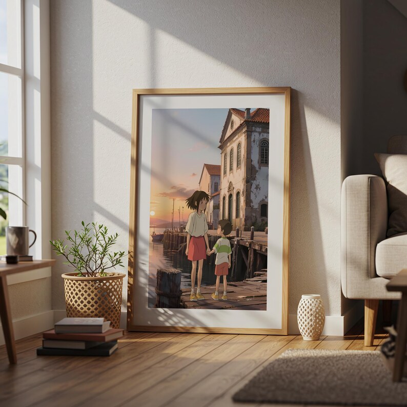 Spirited Away (2001), Studio Ghibli Ukiyo-e Poster, Anime Art Prints, Vintage Retro Movie Print image 4