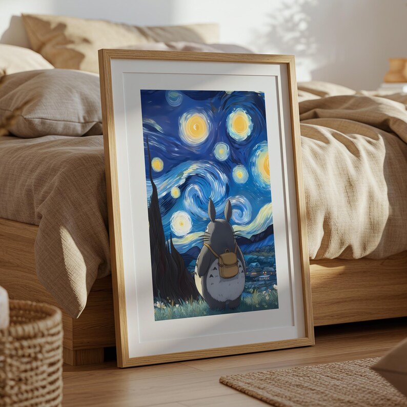 Mi vecino Totoro, póster ukiyo-e de Studio Ghibli, impresiones de arte de anime, impresión de película retro vintage imagen 5
