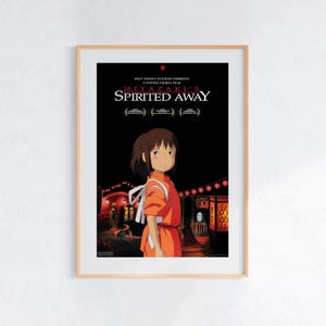 Spirited Away (2001), Studio Ghibli Ukiyo-e Poster, Anime Art Prints, Vintage Retro Movie Print image 1