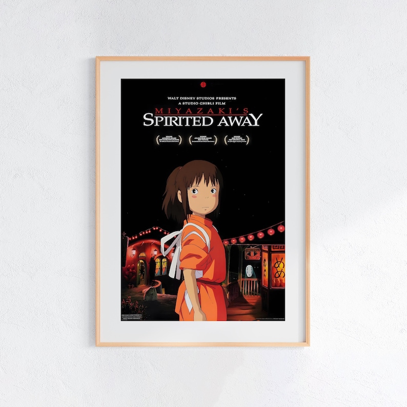 Spirited Away (2001), Studio Ghibli Ukiyo-e Poster, Anime Art Prints, Vintage Retro Movie Print image 1