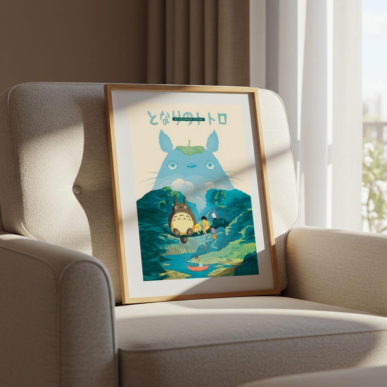 My Neighbor Totoro (1988), Studio Ghibli Ukiyo-e Poster, Anime Art Prints, Vintage Retro Movie Print image 6