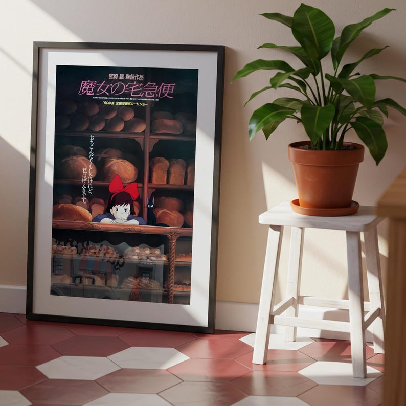 Kiki’s Delivery Service (1989), Studio Ghibli Ukiyo-e Poster, Anime Art Prints, Vintage Retro Movie Print image 7