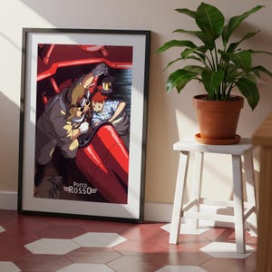 Porco Rosso (1992), Studio Ghibli Ukiyo-e Poster, Anime Art Prints, Vintage Retro Movie Print image 7