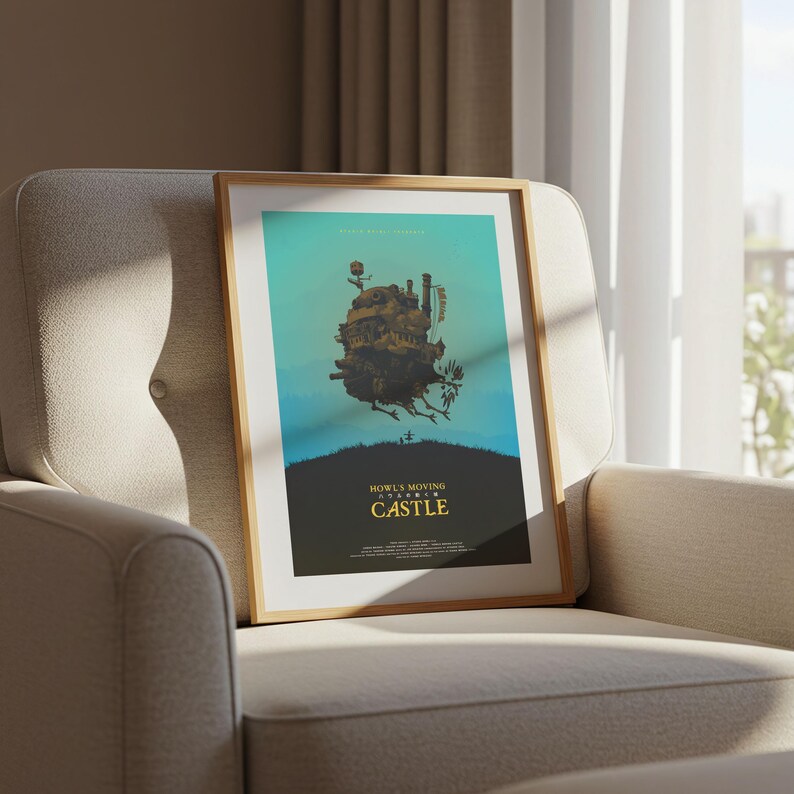 Howl’s Moving Castle (2004), Studio Ghibli Ukiyo-e Poster, Anime Art Prints, Vintage Retro Movie Print image 6