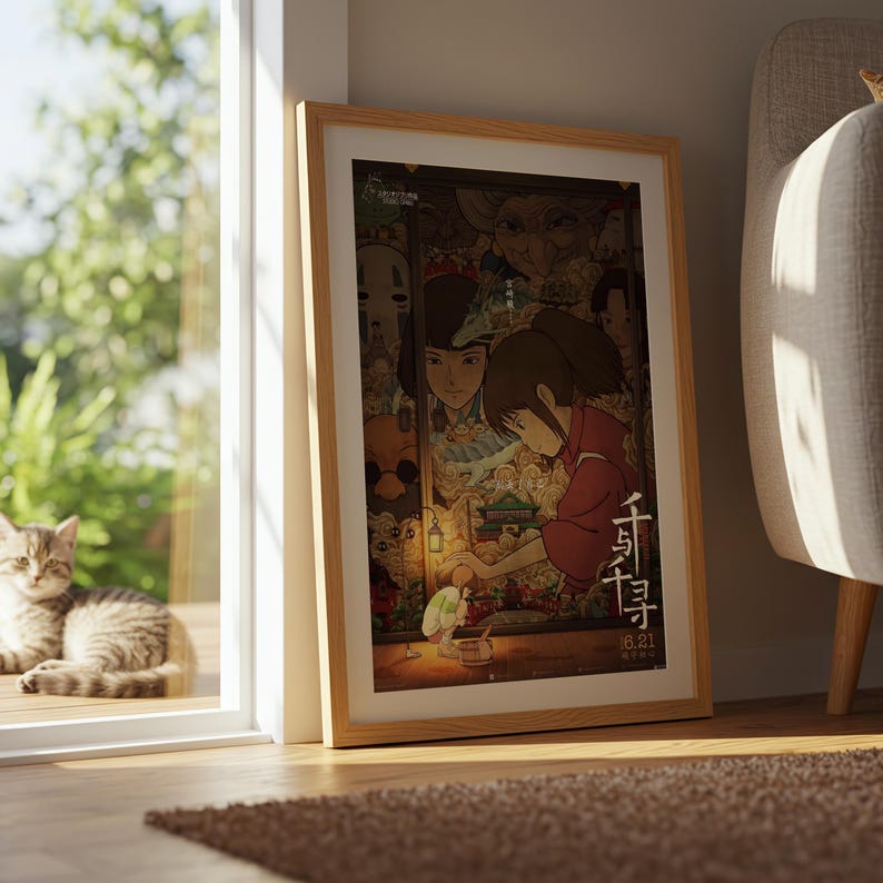 Spirited Away (2001), Studio Ghibli Ukiyo-e Poster, Anime Art Prints, Vintage Retro Movie Print image 8
