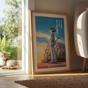 Nausicaa z Doliny Wiatru (1984), plakat ukiyo-e ze studia Ghibli, wydruki sztuki anime, wydruki filmów retro w stylu vintage zdjęcie 8