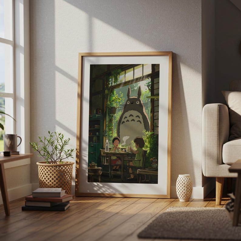 My Neighbor Totoro , Studio Ghibli Ukiyo-e Poster, Anime Art Prints, Vintage Retro Movie Print image 4