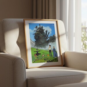 Howl’s Moving Castle (2004), Studio Ghibli Ukiyo-e Poster, Anime Art Prints, Vintage Retro Movie Print image 6