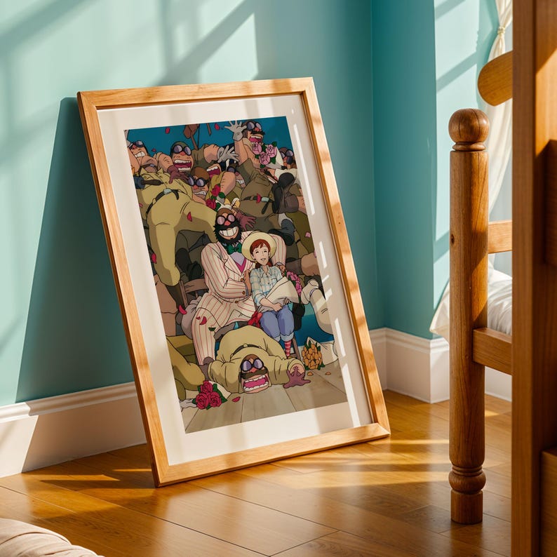 Porco Rosso (1992), Studio Ghibli Ukiyo-e Poster, Anime Art Prints, Vintage Retro Movie Print image 2