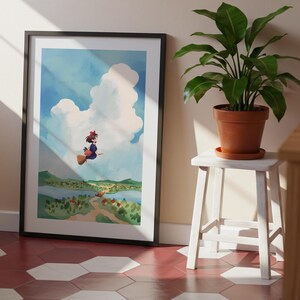 Kiki's Delivery Service, Studio Ghibli Ukiyo-e Poster, Anime Art Prints, Vintage Retro Movie Print image 7