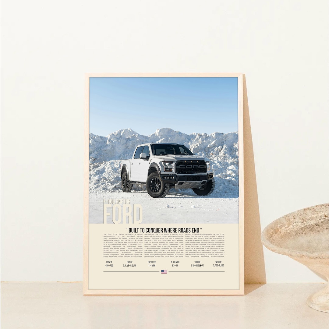 Ford Rapter Poster Ford F-150 Raptor Poster | Sports Car Wall Art | Modern Car Print ...