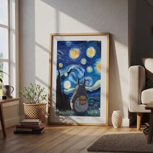 Mi vecino Totoro, póster ukiyo-e de Studio Ghibli, impresiones de arte de anime, impresión de película retro vintage imagen 4