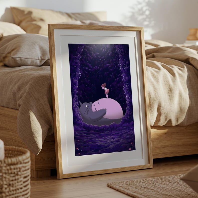 My Neighbor Totoro, Studio Ghibli Ukiyo-e Poster, Anime Art Prints, Vintage Retro Movie Print image 5