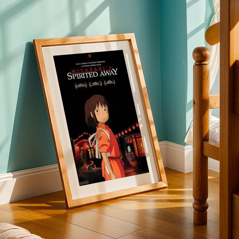 Spirited Away (2001), Studio Ghibli Ukiyo-e Poster, Anime Art Prints, Vintage Retro Movie Print image 2