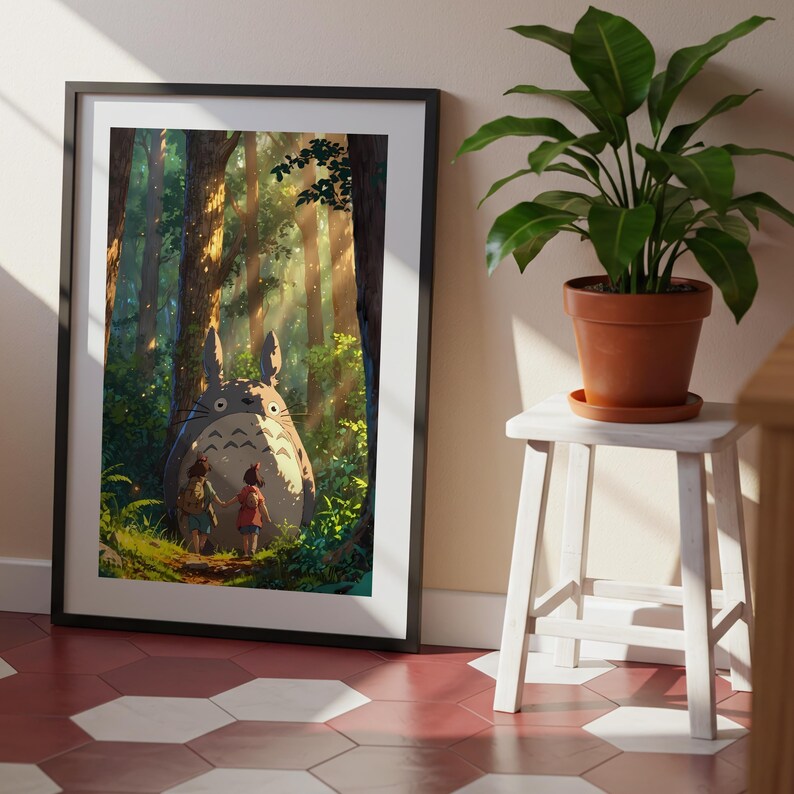 Mi vecino Totoro, póster ukiyo-e de Studio Ghibli, impresiones de arte de anime, impresión de película retro vintage imagen 7
