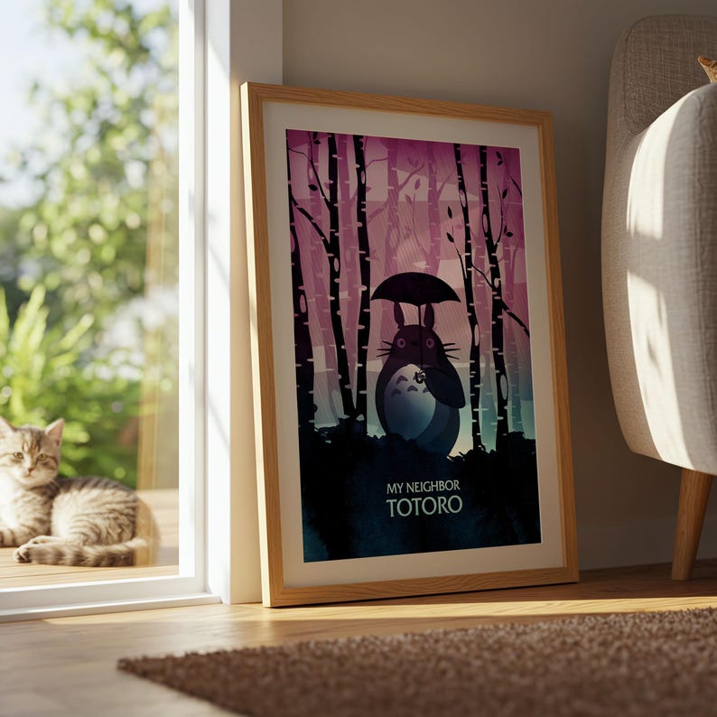 My Neighbor Totoro (1988), Studio Ghibli Ukiyo-e Poster, Anime Art Prints, Vintage Retro Movie Print image 8