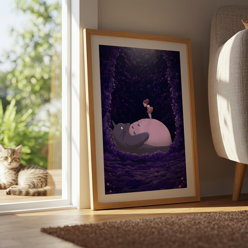 My Neighbor Totoro, Studio Ghibli Ukiyo-e Poster, Anime Art Prints, Vintage Retro Movie Print image 8