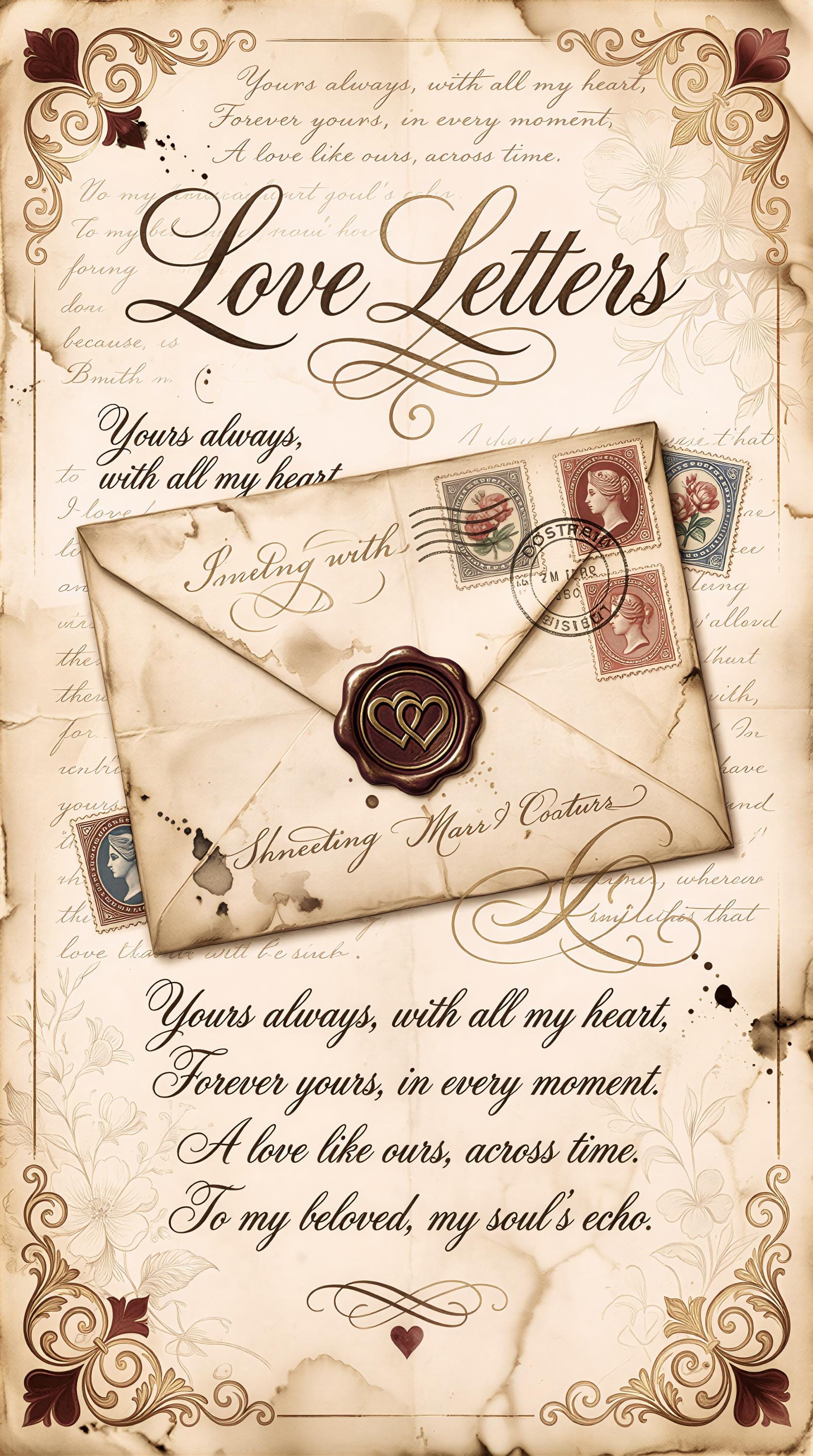 Vintage Love Letter Print | Victorian Valentine's Day Decor (A2 Digital ...