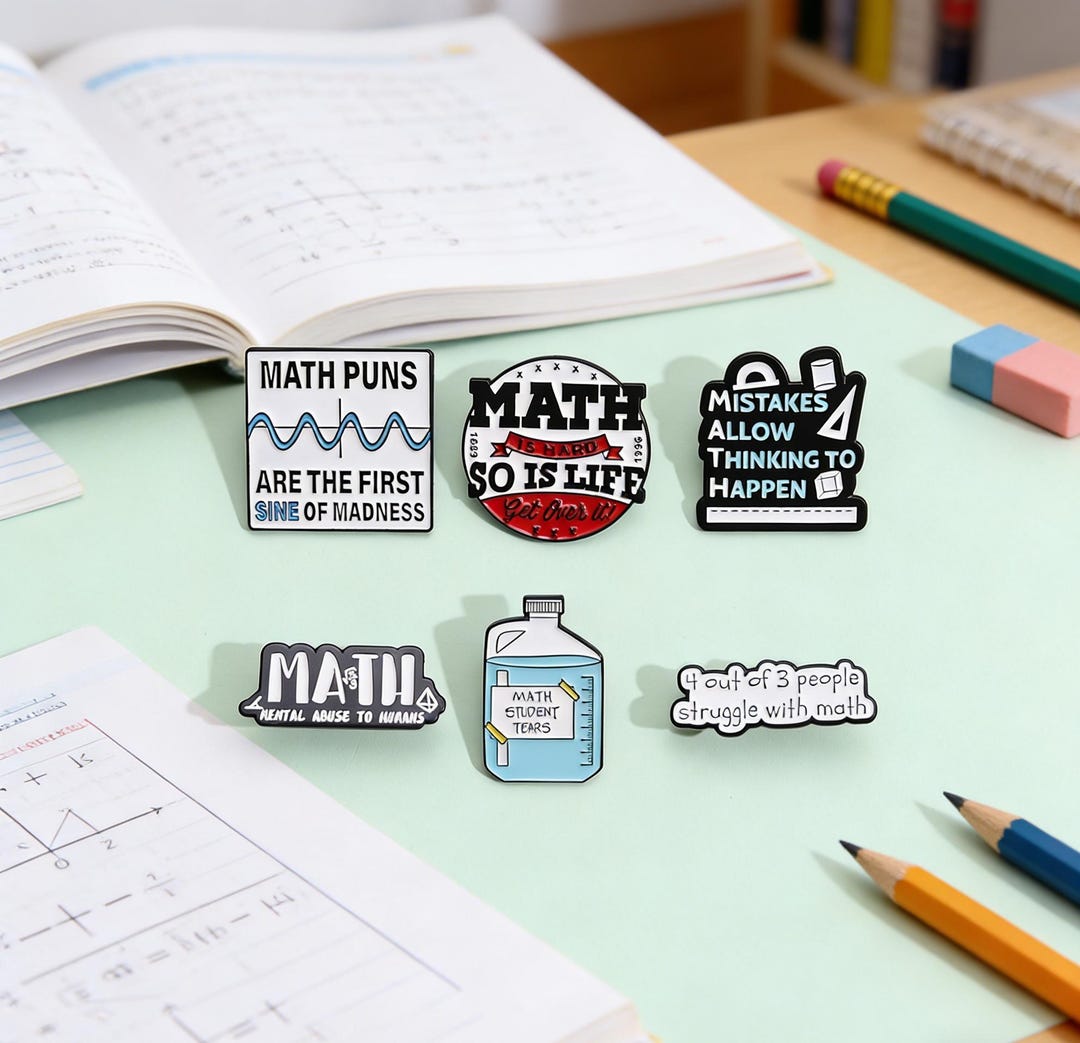 Funny Math Enamel Pin, Teacher Student School Accessory, Math Pun ...