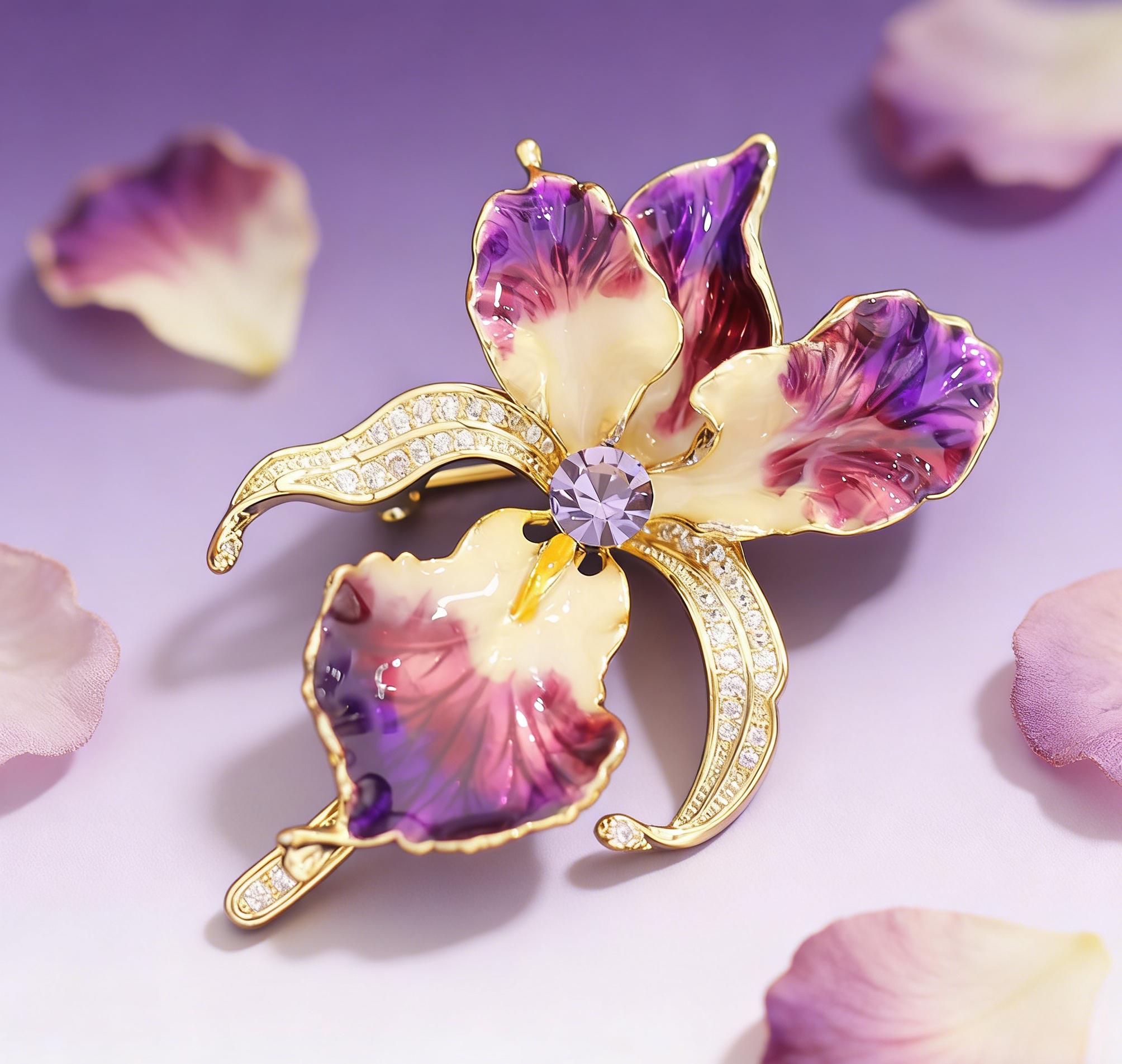 Purple Flower Brooch - Etsy display picture 3