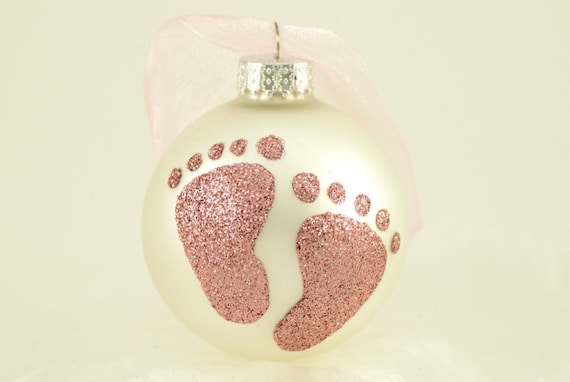 glitter footprint ornament