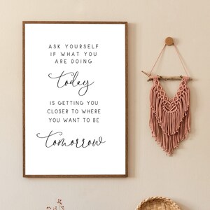 Ask Yourself Printable, Home Decor, Inspirational Quotes, Minimalist ...