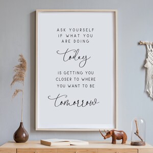 Ask Yourself Printable, Home Decor, Inspirational Quotes, Minimalist ...