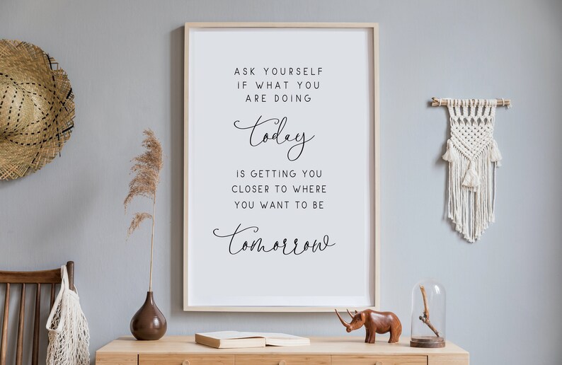 Ask Yourself Printable, Home Decor, Inspirational Quotes, Minimalist ...