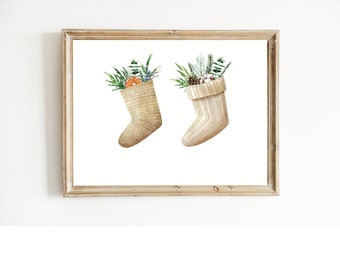 WINTER Mittens Printed Art | Christmas Wall Art | Seasonal Artwork | Wall Decor | Simple Christmas Print | Farmhouse Decor