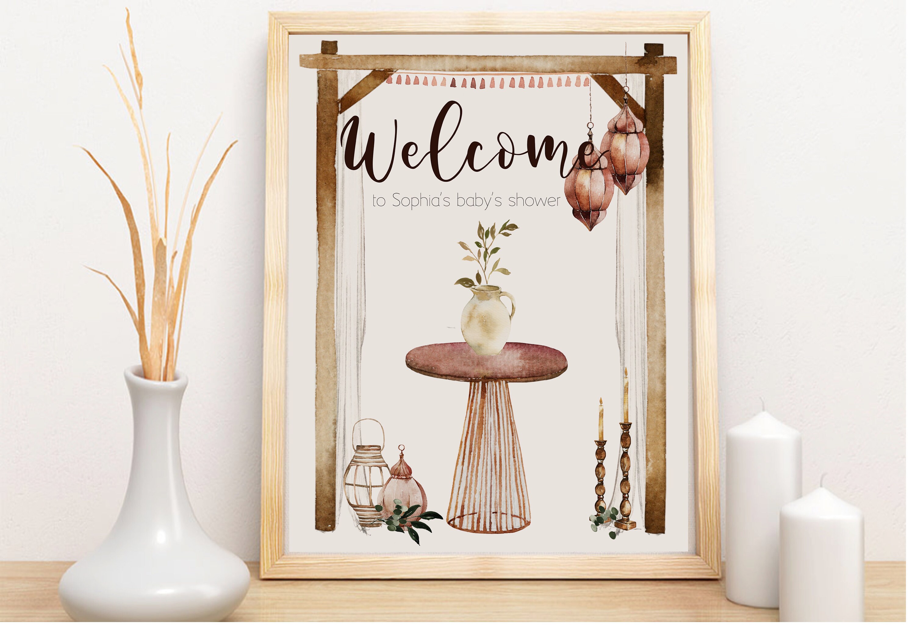 Bohemian Welcome Sign Summer Welcome Poster Printable Boho Etsy